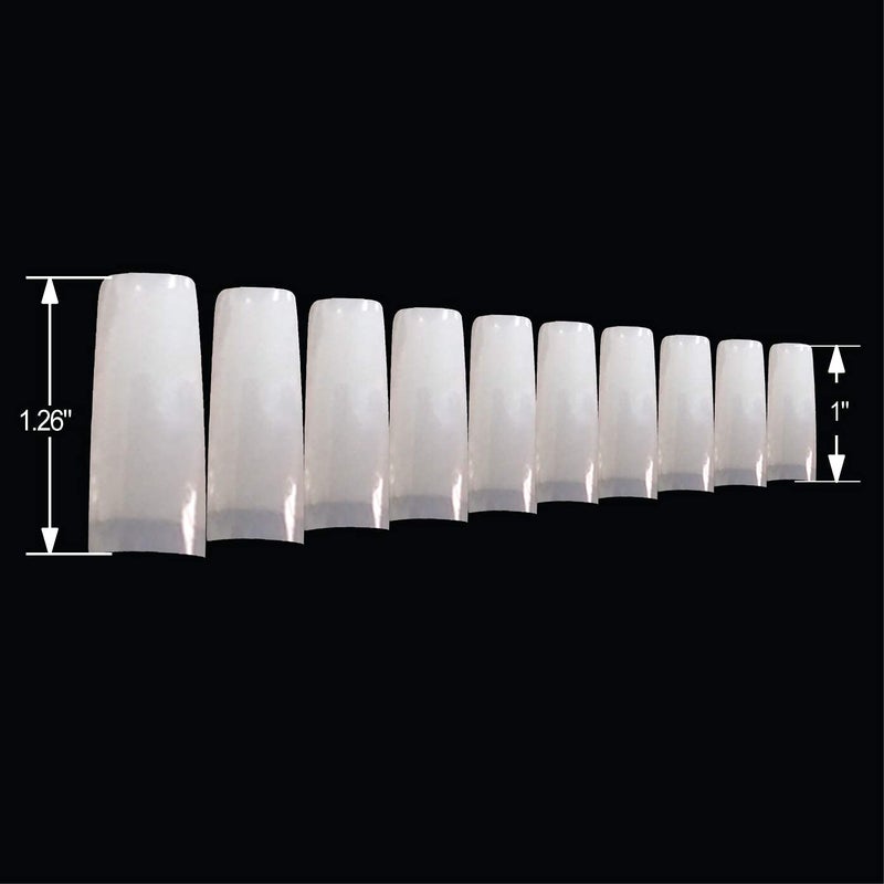 BEYOU نصائح أظافر أكريليك مزيفة نصف قمر طبيعية VIVACE 550 بحجم 11 مع علبة بلاستيكية شفافة لصالون الأظافر ومتجر الأظافر (نصف قمر طبيعي)  - Image 3